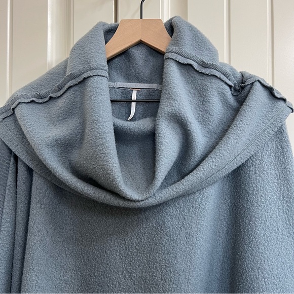 Free People Huntington Fleece Cowl Neck Sweatshirt Pullover in Gray, Size XS - Picture 4 of 11